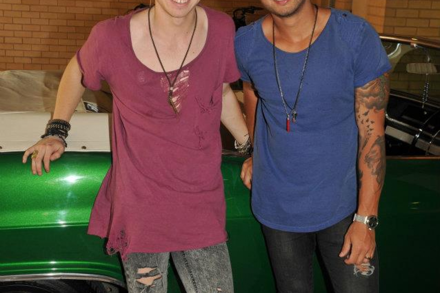 X Factor photo shoot with Guy Sebastian and Reece Mastin 