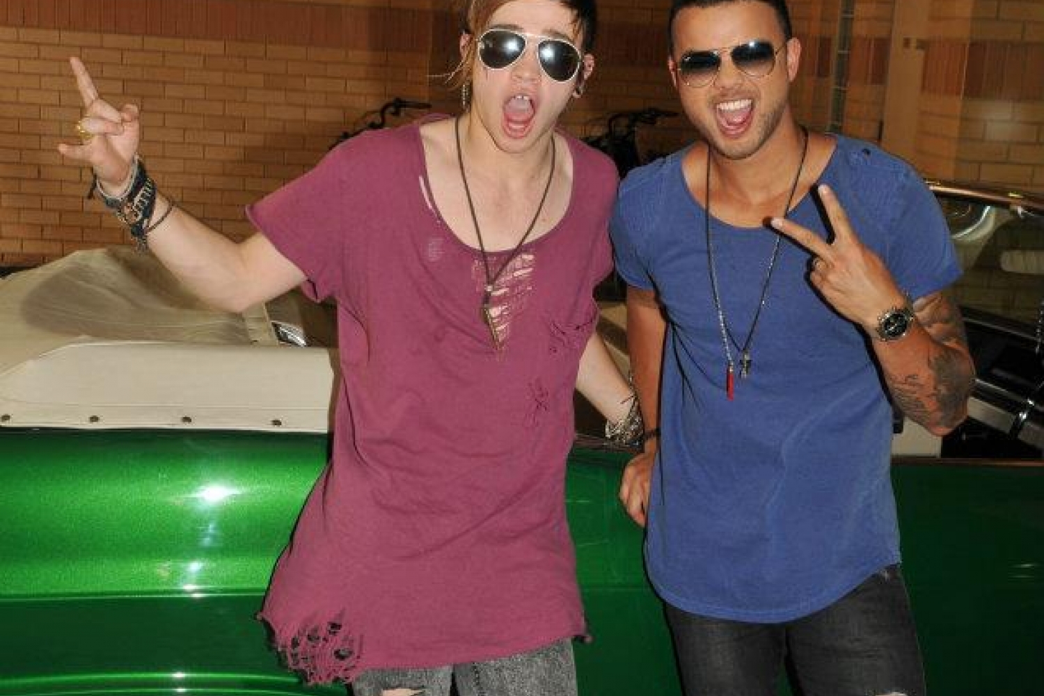 X Factor photo shoot with Guy Sebastian and Reece Mastin 