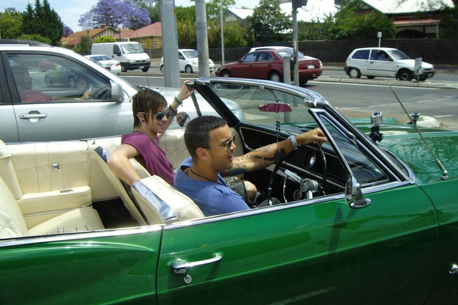 X Factor photo shoot with Guy Sebastian and Reece Mastin 