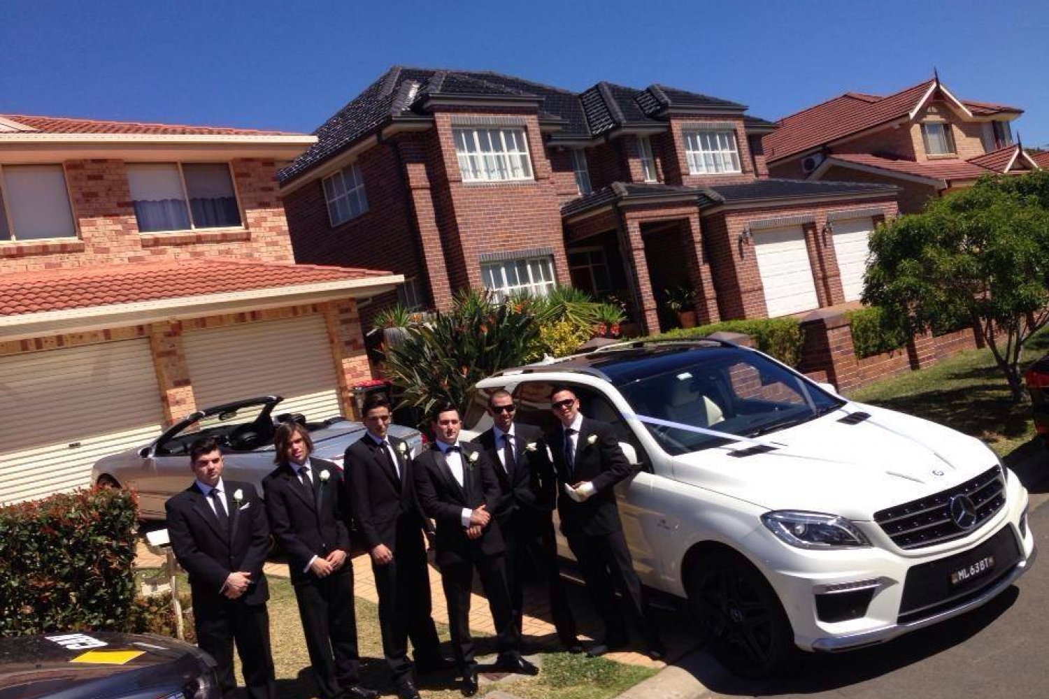 Our Mercedes ML63 AMG with Jack and his groomsmen